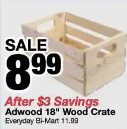 Bi-Mart Adwood 18" Wood Crate offer