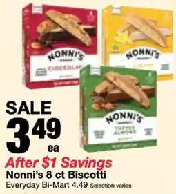 Bi-Mart Nonni's Biscotti offer