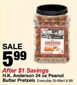 Bi-Mart H.K. Anderson Peanut Butter Pretzels offer