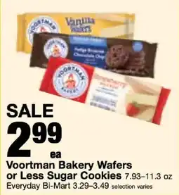 Bi-Mart Voortman Bakery Wafers or Less Sugar Cookies offer