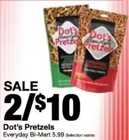 Bi-Mart Dot's Pretzels offer