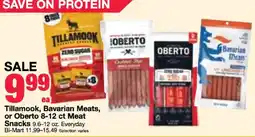 Bi-Mart Tillamook, Bavarian Meats, or Oberto meat snacks offer