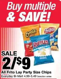 Bi-Mart All Frito Lay Party Size Chips offer