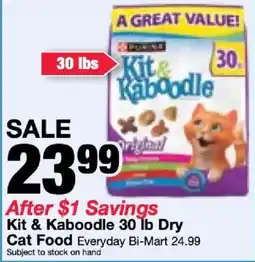 Bi-Mart Kit & Kaboodle cat food offer