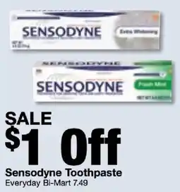 Bi-Mart Sensodyne Toothpaste offer