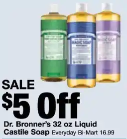 Bi-Mart Dr. Bronner's Liquid Castile Soap offer