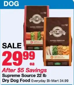 Bi-Mart Supreme Source Dry Dog Food offer