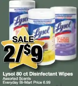 Bi-Mart Lysol disinfectant wipes offer