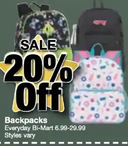 Bi-Mart Everyday Bi-Mart Backpacks offer