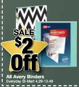 Bi-Mart All Avery Binders offer