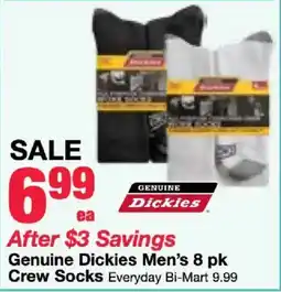 Bi-Mart Genuine Dickies Men's Crew Socks offer
