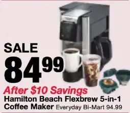 Bi-Mart Hamilton Beach Flexbrew 5-in-1 Coffee Maker offer