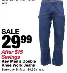 Bi-Mart Key Men's Double Knee Work Jeans offer