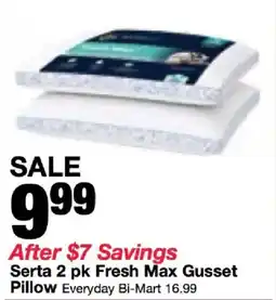Bi-Mart Serta 2 pk Fresh Max Gusset Pillow offer