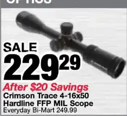Bi-Mart Crimson Trace 4-16x50 Hardline FFP MIL Scope offer