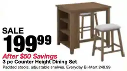 Bi-Mart 3 pc Counter Height Dining Set offer