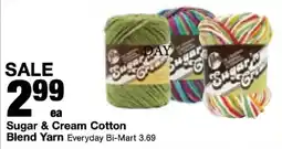 Bi-Mart Sugar & Cream Cotton Blend Yarn offer