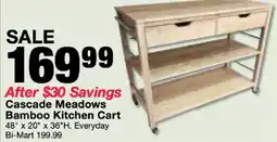 Bi-Mart Cascade Meadows Bamboo Kitchen Cart offer