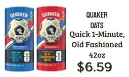 Seven Mile Market Quaker quick 1-minute, old fashioned oats offer