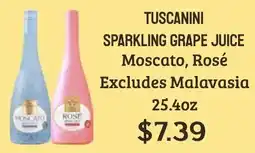 Seven Mile Market Tuscanini sparkling grape juice moscato, rosé offer