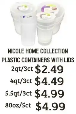 Seven Mile Market Nicole home collection plastic containers with lids offer