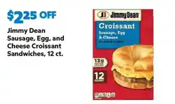 Sam's Club Jimmy Dean Sausage, Egg, and Cheese Croissant Sandwiches offer