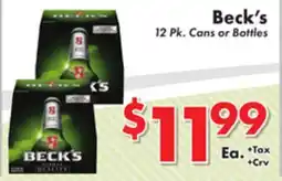 Valley Marketplace Beck's offer