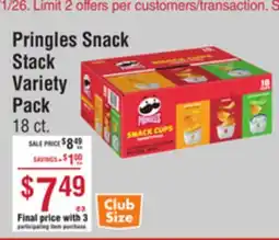 Smart & Final Pringles Snack Stack Variety Pack offer