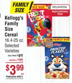 Smart & Final Kellogg's Family Size Cereal offer