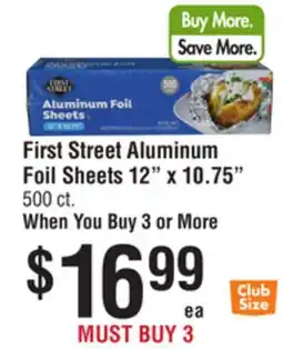 Smart & Final First Street Aluminum Foil Sheets offer