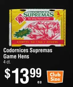 Smart & Final Codornices Supremas Game Hens offer