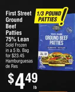 Smart & Final First Street Ground Beef Patties 75% Lean offer