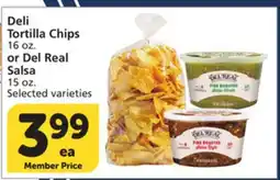 Vons Deli Tortilla Chips 16 oz. or Del Real Salsa 15 oz offer