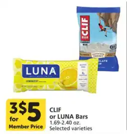 Vons CLIF or LUNA Bars offer