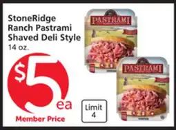 Vons StoneRidge Ranch Pastrami Shaved Deli Style offer
