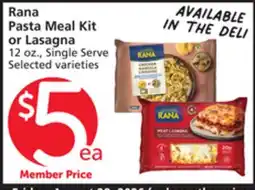 Vons Rana Pasta Meal Kit or Lasagna offer