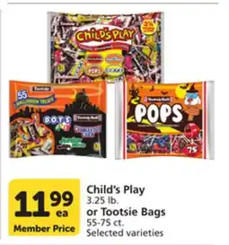 Vons Child's Play 3.25 lb. or Tootsie Bags 55-75 ct offer