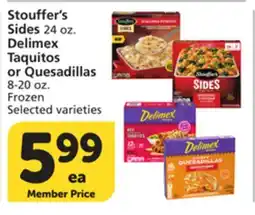 Vons Stouffer's Sides 24 oz. Delimex Taquitos or Quesadillas 8-20 oz offer