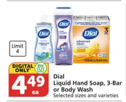 Vons Dial Liquid Hand Soap, 3-Bar or Body Wash offer
