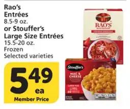 Vons Rao's EntrΓ©es 8.5-9 oz. or Stouffer's Large Size EntrΓ©es 15.5-20 oz offer