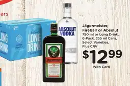 Ralphs JΓ€germeister, Fireball or Absolut offer