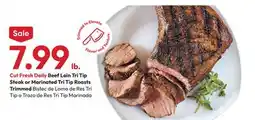 Stater Bros Beef Loin Tri Tip Steak or Marinated Tri Tip Roasts Trimmed offer