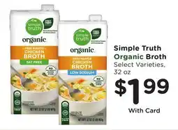 Ralphs Simple Truth Organic Broth offer