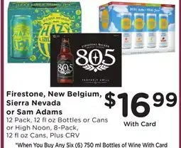 Ralphs Firestone, New Belgium, Sierra Nevada or Sam Adams offer