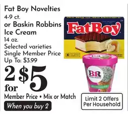 Pavilions Fat Boy Novelties Ice Cream offer