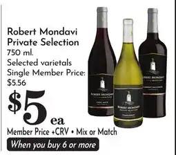 Pavilions Robert Mondavi Private Selection offer