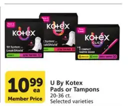 Pavilions U By Kotex Pads or Tampons offer