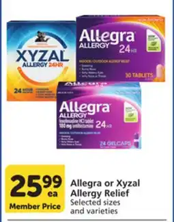 Pavilions Allegra or Xyzal Allergy Relief offer