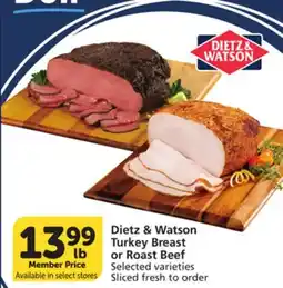 Albertsons Dietz & Watson Turkey Breast or Roast Beef offer