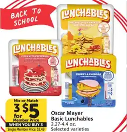 Albertsons Oscar Mayer Basic Lunchables offer